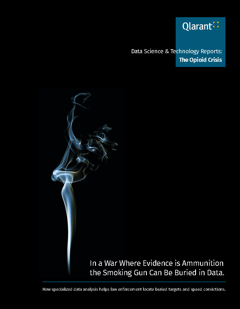 Cover of Opioid Crisis Report showing smoke rising over a black background